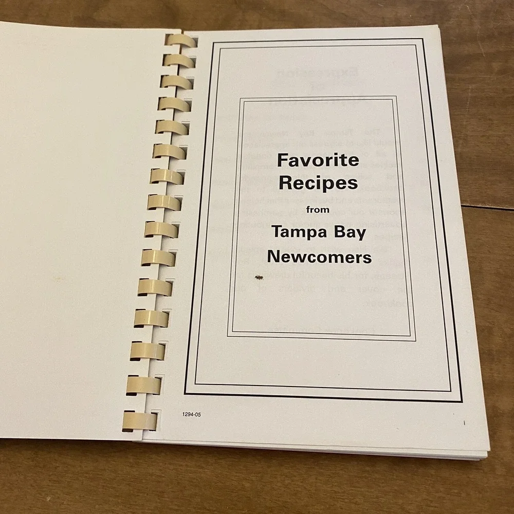 Favorite Recipes From Tampa Bay Newcomers Florida Cookbook Spiral Bound